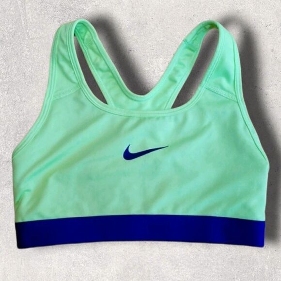 NIKE NEON YELLOW RACERBACK SPORTS BRA - Picture 1 of 3